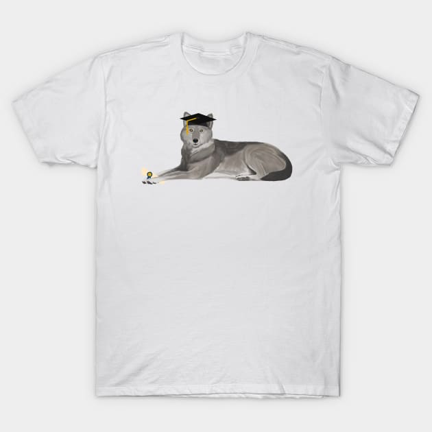 Graduation Wolf T-Shirt by College Mascot Designs